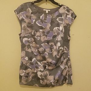 Banana republic blouse 14 gray lavender cap sleeve